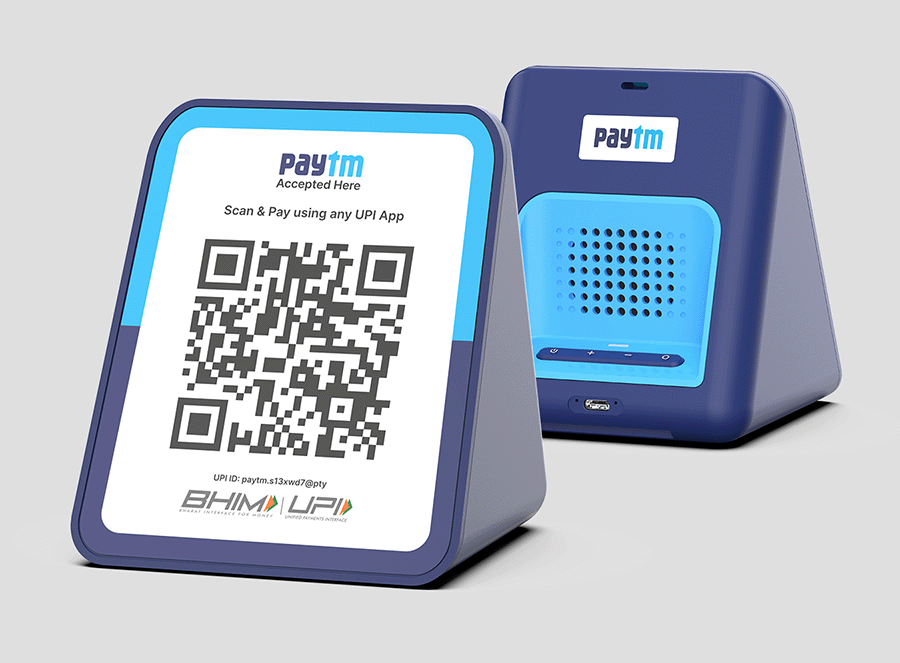Paytm Soundbox device front and back