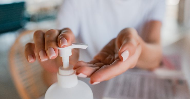 Touchless shop hand sanitizer